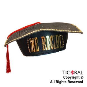 SOMBRERO ME RECIBI METALIZADO ORO CON GUARDA x 1